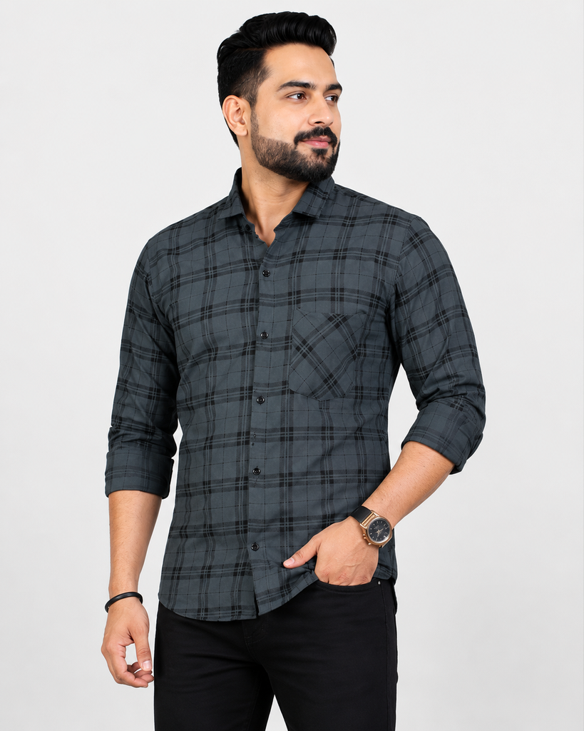 Man Dashing Formal Check Shirt